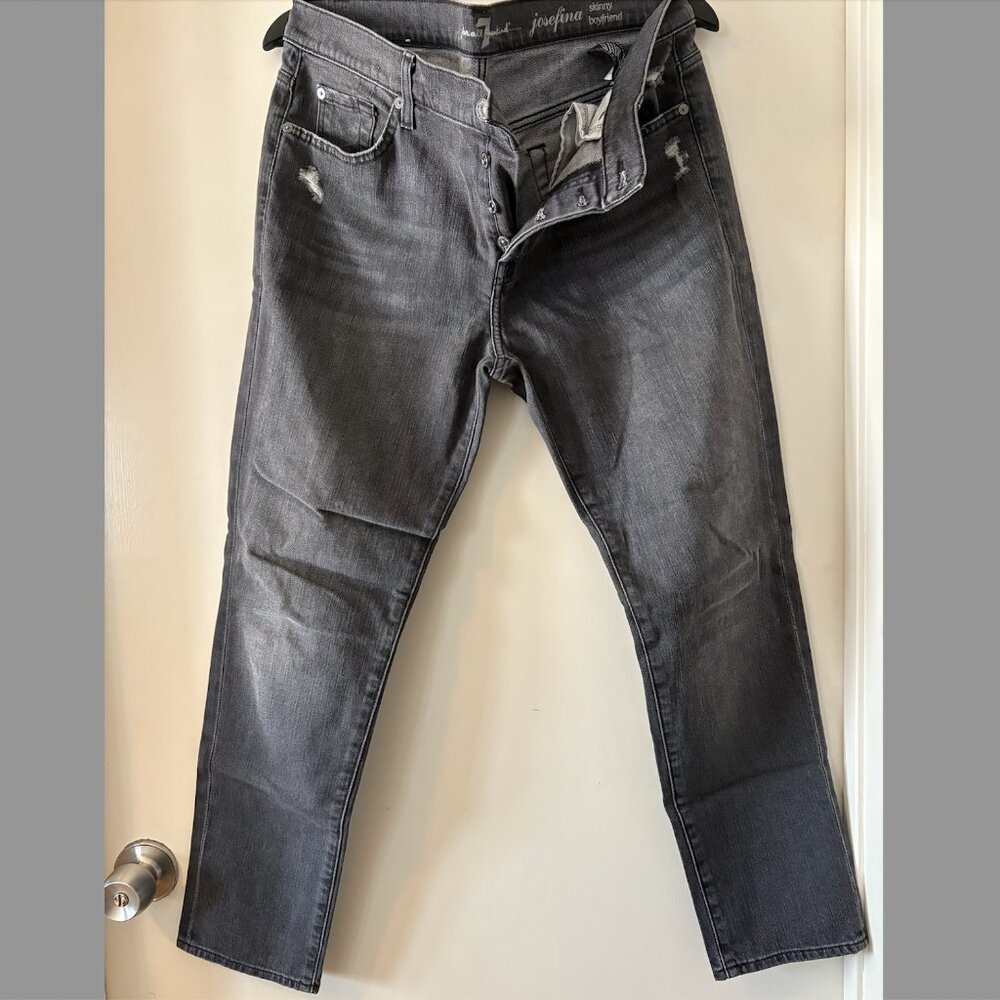 Vintage 7 for All Mankind “Josefina” skinny boyfriend jeans (31, grey) - Picture 5 of 7